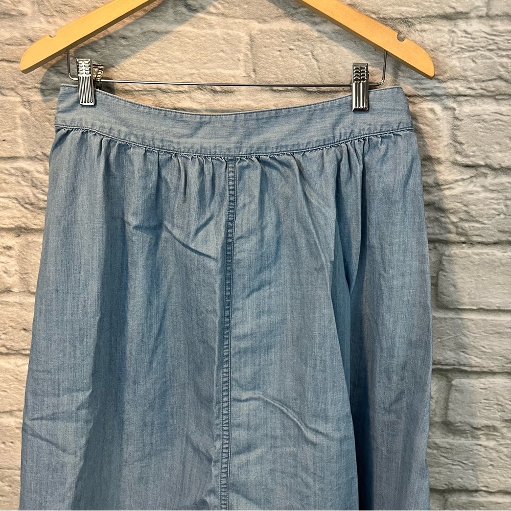 Madewell Size 12 Palisade Button-Front Midi Skirt in Indigo - Picture 9 of 13